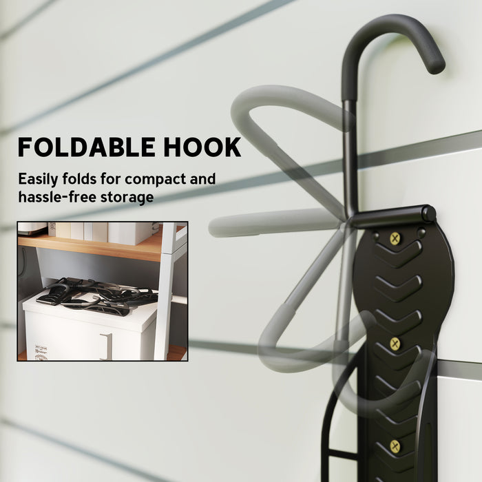 SPORTNOW 4 Pack Bike Rack, Wall Mounted Bicycle Hanger Hook, Foldable Garage Bike Wall Rack, Bicycle Storage Holder for Indoor Outdoor Use