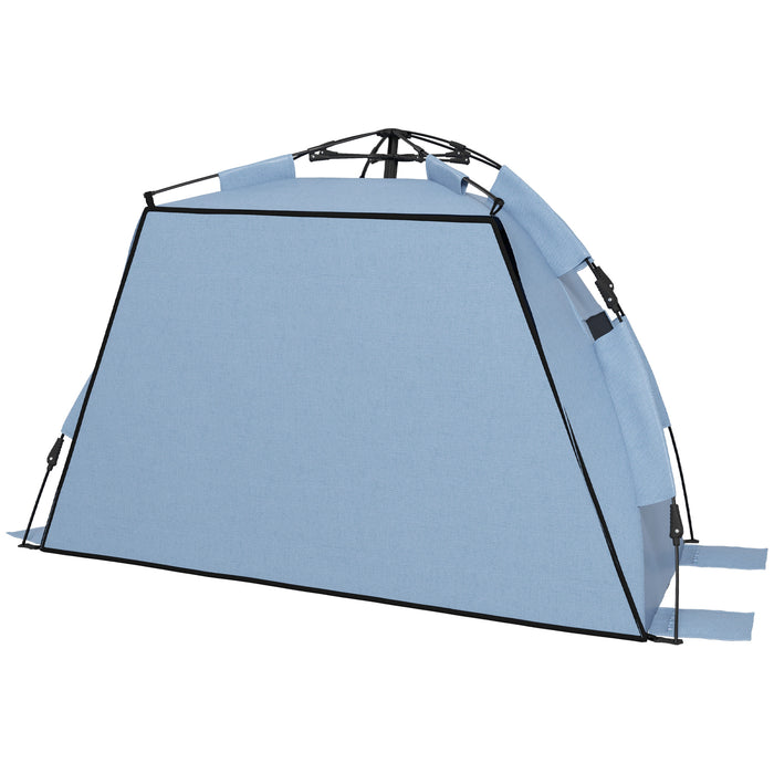 Pop Up Beach Tent for 2-3 People - UPF15+ Protection, Extended Floor, Sandbags, Ventilated Mesh Windows - Portable Sun Shelter for Family Outings