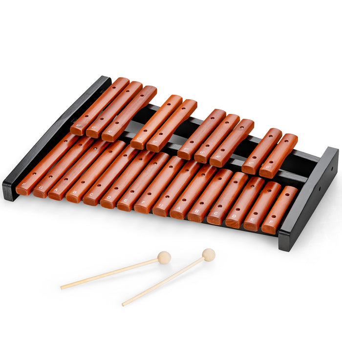 25 Notes Wooden Frame Xylophone with 2 Beaters and Carrying Bag