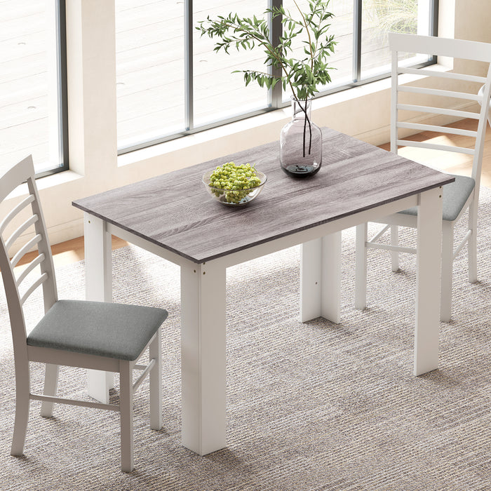 HOMCOM Dining Table for 4-6 People, Kitchen Table with Wood Effect for Dining Room, Grey