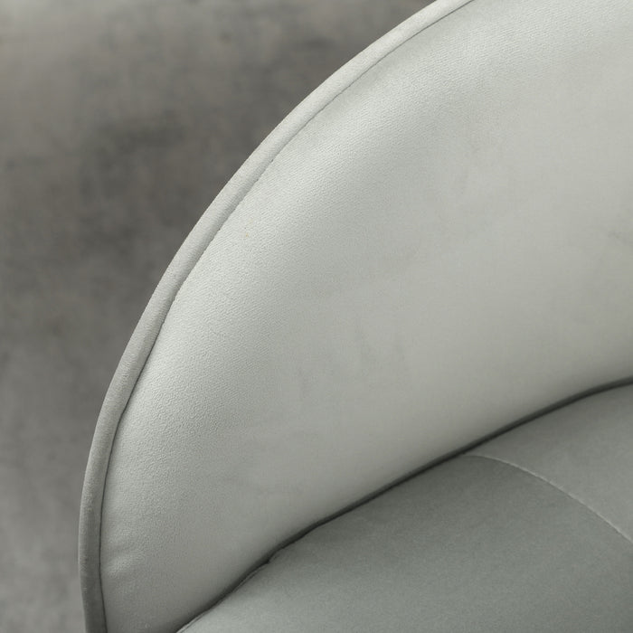 HOMCOM Velvet-feel Swivel Office Chair - Grey