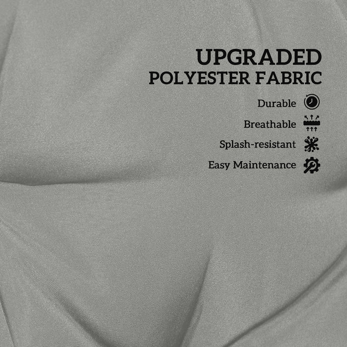 Outsunny 2 Seater Bench Pad, Garden Chair Cushion with Back and Ties for Indoor and Outdoor Use, 98 x 100 cm, Light Grey