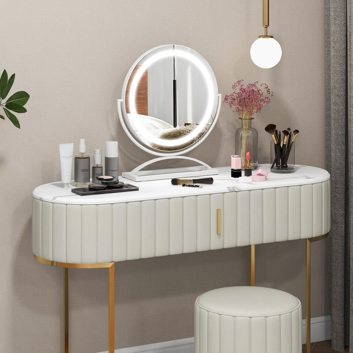 Makeup Vanity Mirror with 3 Color Dimmable LED Lighting and Touch Control-White