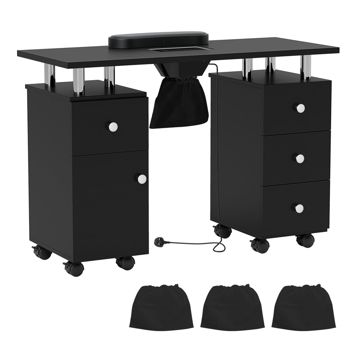 Manicure Table Nail Desk with Electric Dust Collector-