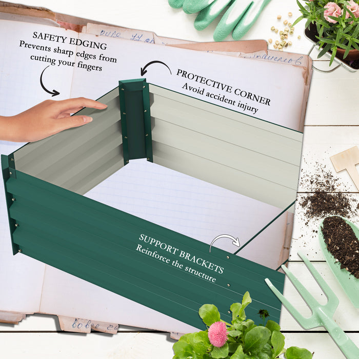 Outsunny 60 x 240cm Galvanised Steel Planter, with Open Bottom