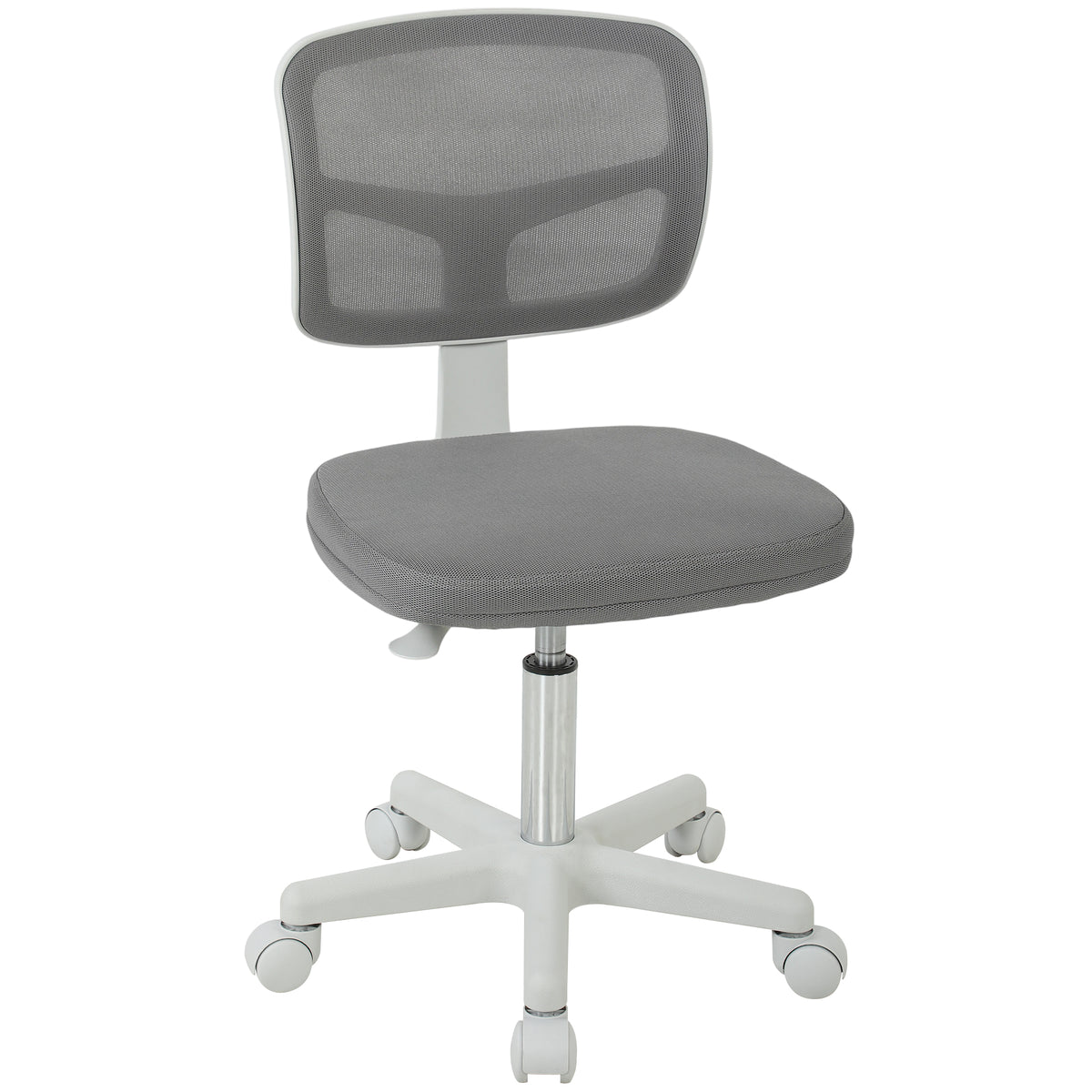 Vinsetto Small Office Chair without Arms, Ergonomic Swivel Mesh Desk Chair with Curved Back, Dark Grey