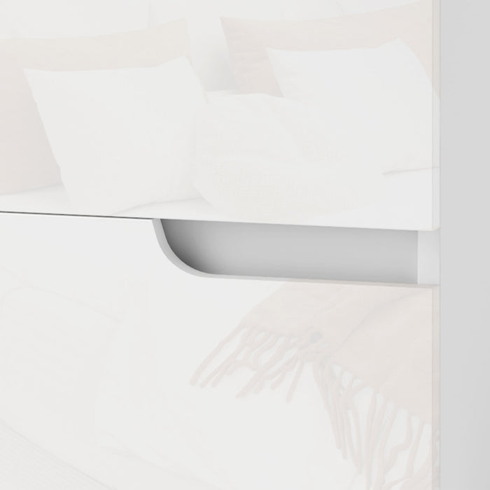 HOMCOM Set of Two High Gloss Bedside Tables - White