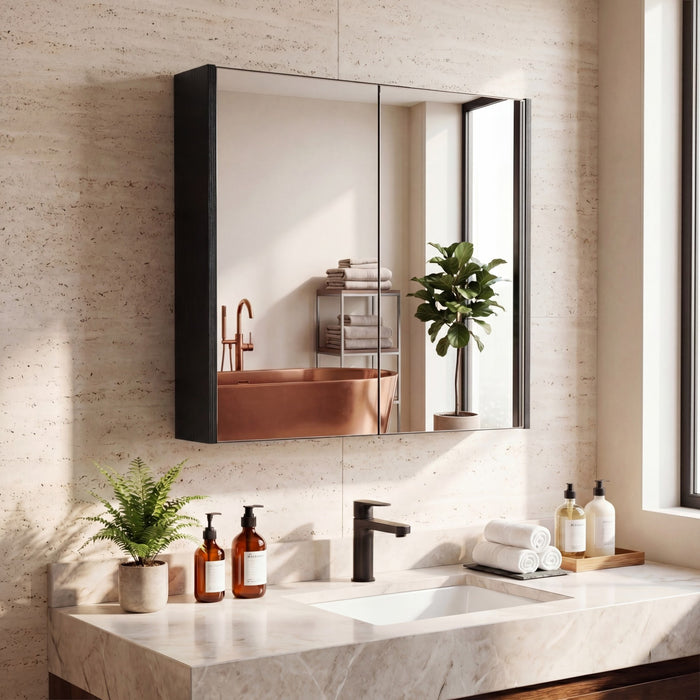 Medicine Cabinet with Mirror Wall Mounted Bathroom Cabinet-