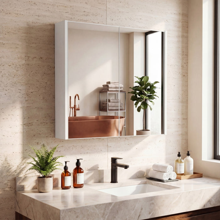 Medicine Cabinet with Mirror Wall Mounted Bathroom Cabinet-