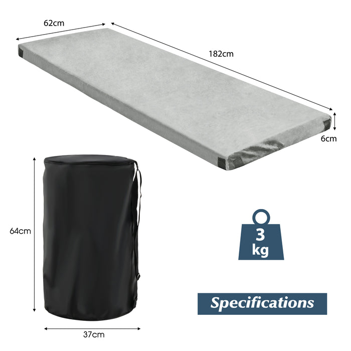 Roll-Up Waterproof Memory Foam Camping Mattress - Lightweight and Portable with Carrying Bag - Ideal for Outdoor Sleeping & Camping Comfort
