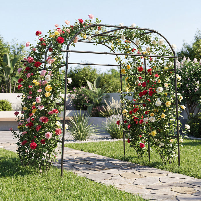 Metal Garden Arch Trellis for Climbing Plants Vegetables-