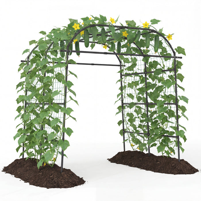 Metal Garden Arch Trellis for Climbing Plants Vegetables-