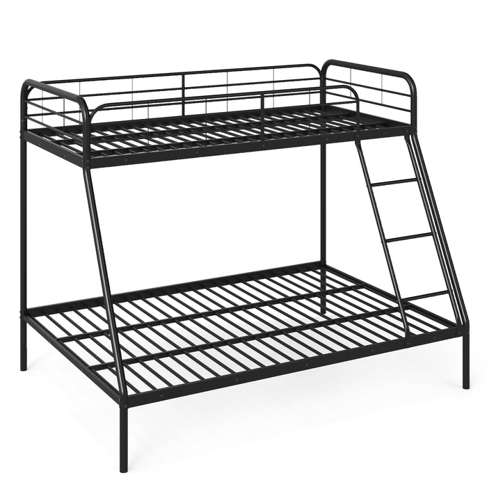 Metal Bunk Bed with Ladder with Safety Guardrail for Teens Adults-