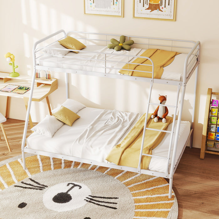 Metal Bunk Bed with Ladder with Safety Guardrail for Teens Adults-