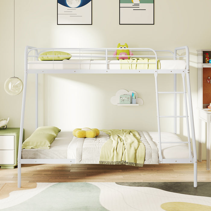 Metal Bunk Bed with Ladder with Safety Guardrail for Teens Adults-