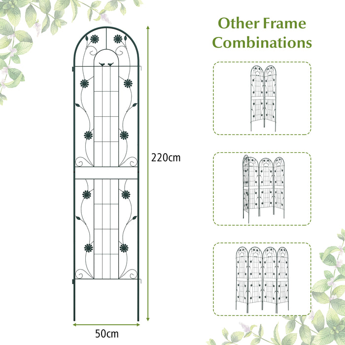 2 Pack 220 cm x 50 cm Metal Garden Trellis for Climbing Plants-