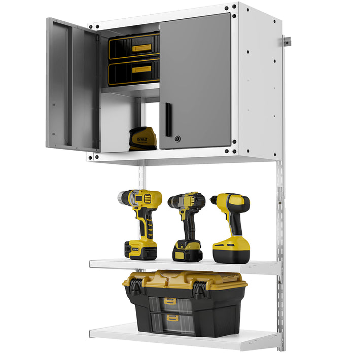 Metal Wall Cabinet with Lock and 3 Adjustable Shelves