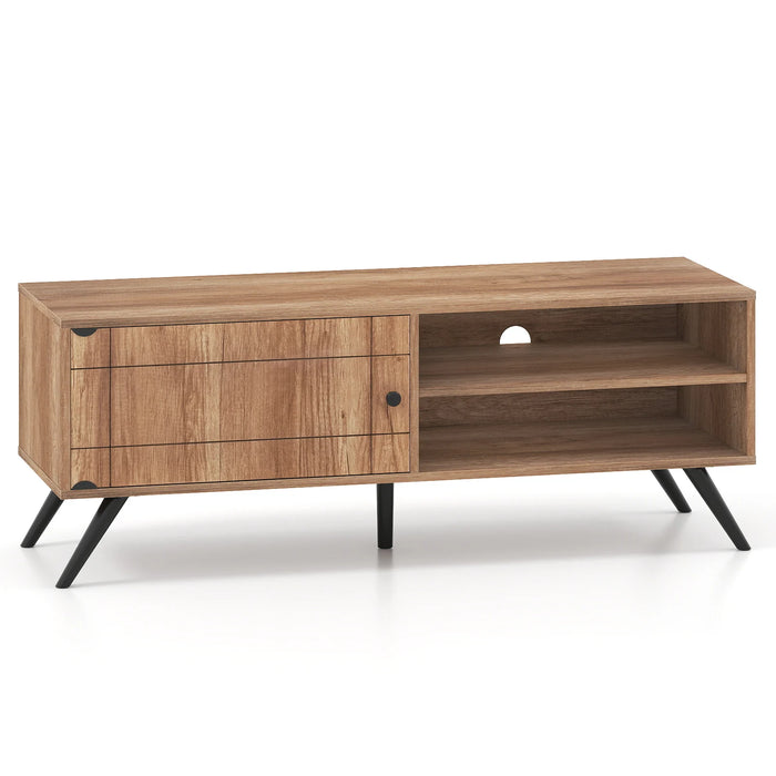Mid Century Modern Entertainment Center with Cable Hole and Raised Legs-