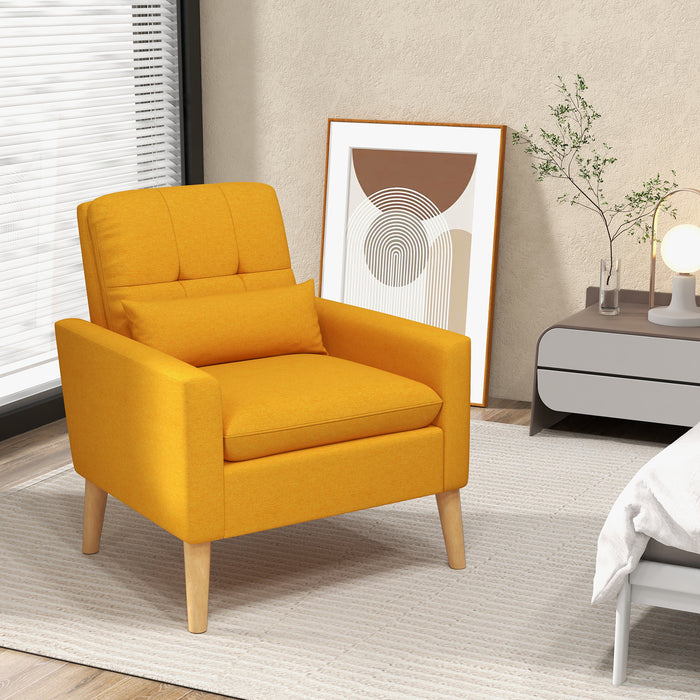 Mid-century Modern Accent Chair with Lumbar Pillow-