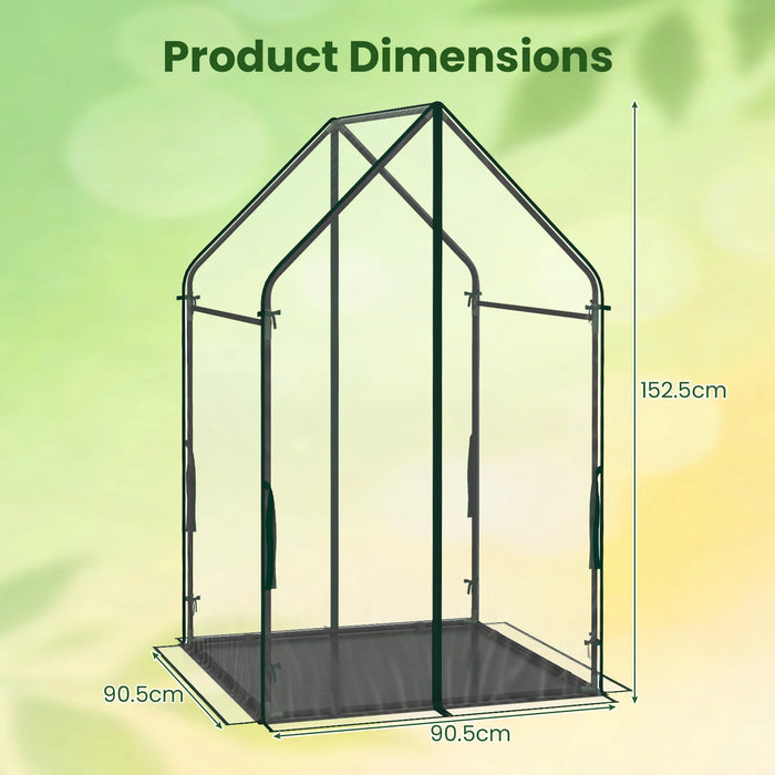 Mini Green House Metal Frame with Waterproof Bottom Mat and Wind Ropes-S