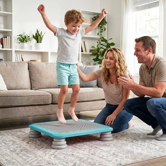 Mini Trampoline for Kids with Removable and Non-Slip Foot Pads-Red
