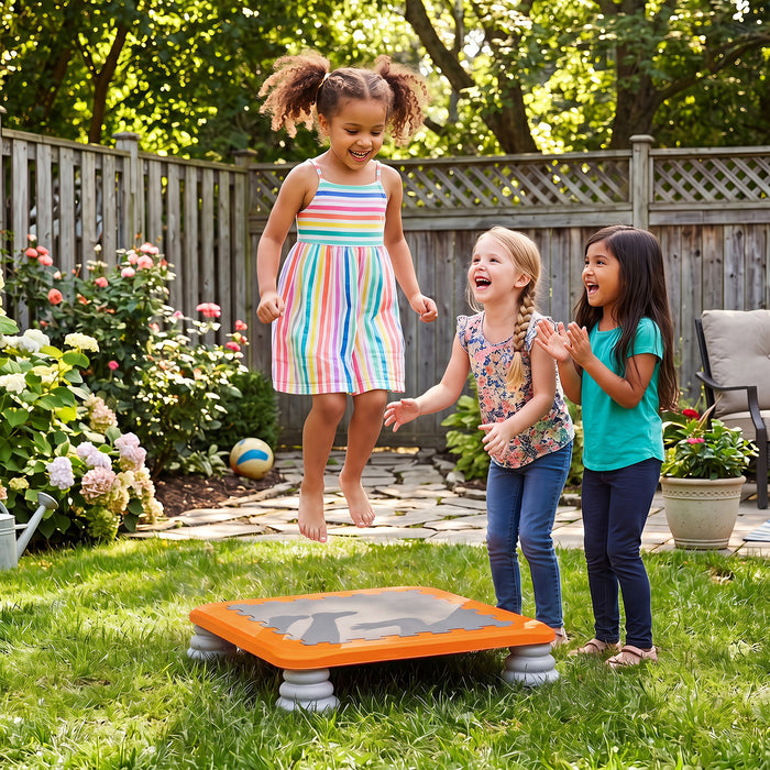 Mini Trampoline for Kids with Removable and Non-Slip Foot Pads-Red