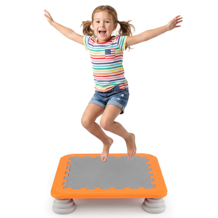 Mini Trampoline for Kids with Removable and Non-Slip Foot Pads-Red