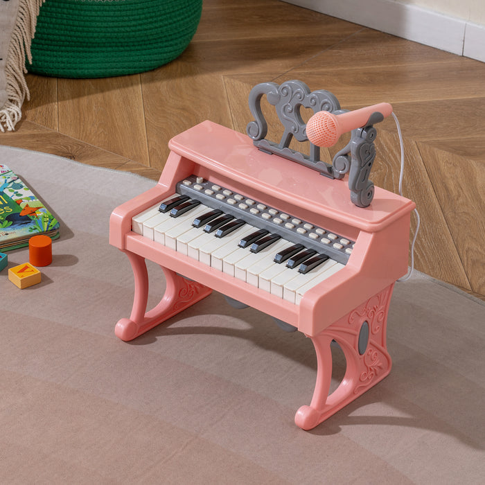 Mini Keyboard Piano for Kids 25 Keys Electric Piano with Music Stand and Microphone-