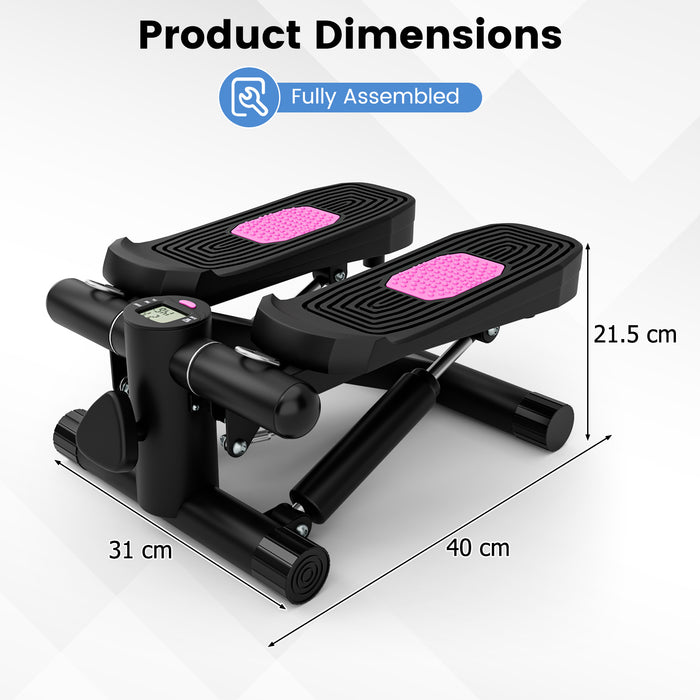 Mini Stepper for Workout Portable Hydraulic Stepper with Resistance Bands-