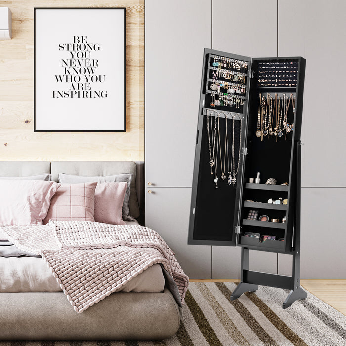 Mirrored Jewelry Armoire - Full-Length Mirror with 3 Tilting Angles - Ideal for Storing and Organizing Accessories