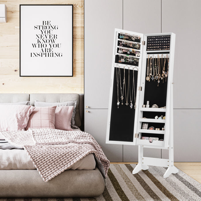 Mirrored Jewelry Armoire - Full-Length Mirror with 3 Tilting Angles - Ideal for Storing and Organizing Accessories