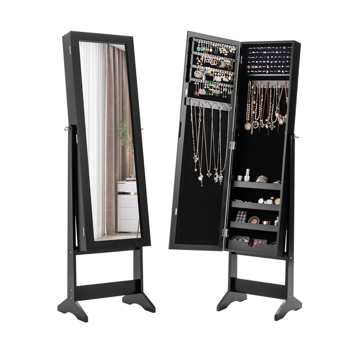 Mirrored Jewelry Armoire - Full-Length Mirror with 3 Tilting Angles - Ideal for Storing and Organizing Accessories