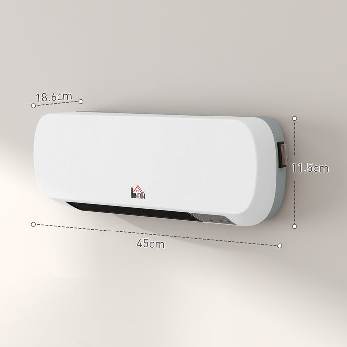 HOMCOM 2000W PTC On-Wall Heater, 10-49°C Temperature - White | Aosom UK