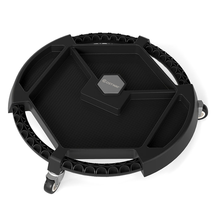 Mobile Automotive Tool Creeper with 3 Swivel Casters and 4 Compartments-