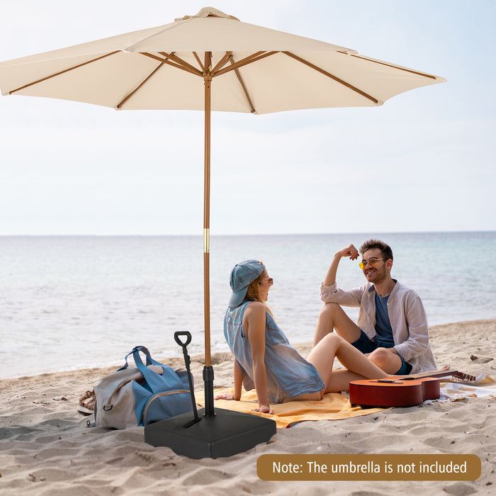 Mobile Patio Umbrella Base 59 kg Capacity Umbrella Stand with 3 Wheels-