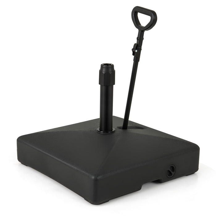 Mobile Patio Umbrella Base 59 kg Capacity Umbrella Stand with 3 Wheels-