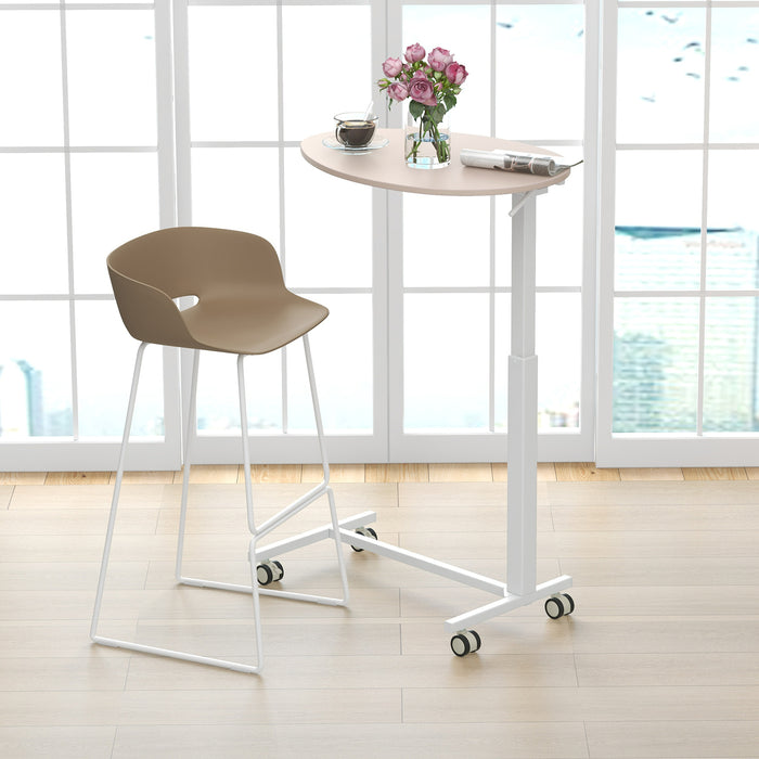 Mobile Standing Desk with Pneumatic Lift-