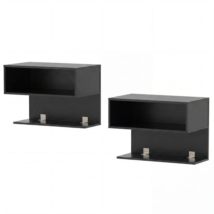 Modern Floating Nightstand with Storage Shelves for Living Room and Bed Room-