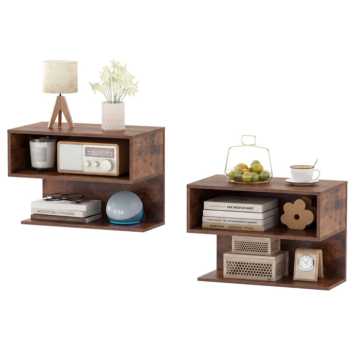 Modern Floating Nightstand with Storage Shelves for Living Room and Bed Room-