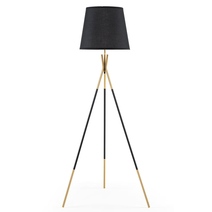 Modern Metal Tripod Floor Lamp with Fabric Shade157 cm Tall Standing Lamp-
