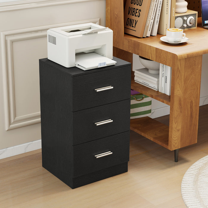Modern Nightstand End Table with 3 Storage Drawers 2 Anti-tip Kits-