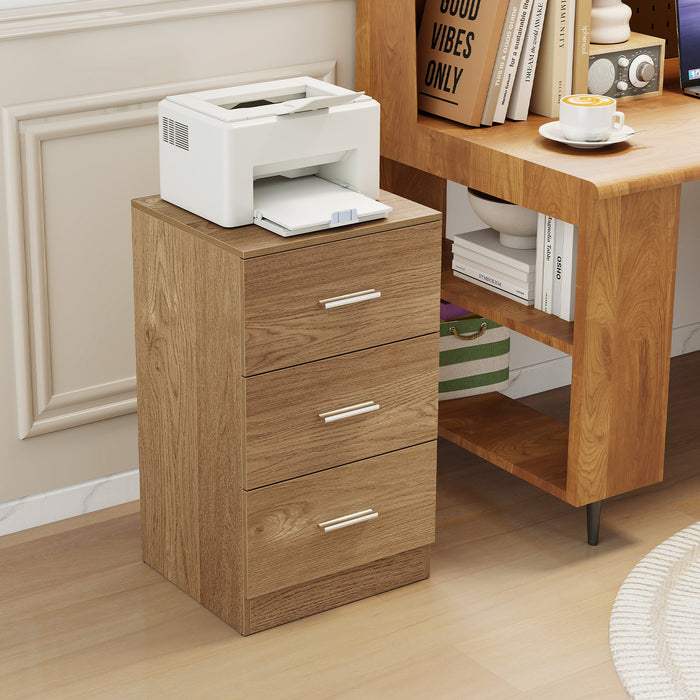 Modern Nightstand End Table with 3 Storage Drawers 2 Anti-tip Kits-