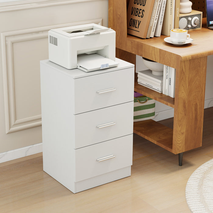 Modern Nightstand End Table with 3 Storage Drawers 2 Anti-tip Kits-
