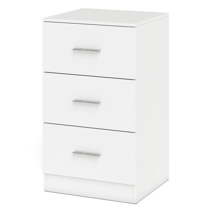 Modern Nightstand End Table with 3 Storage Drawers 2 Anti-tip Kits-
