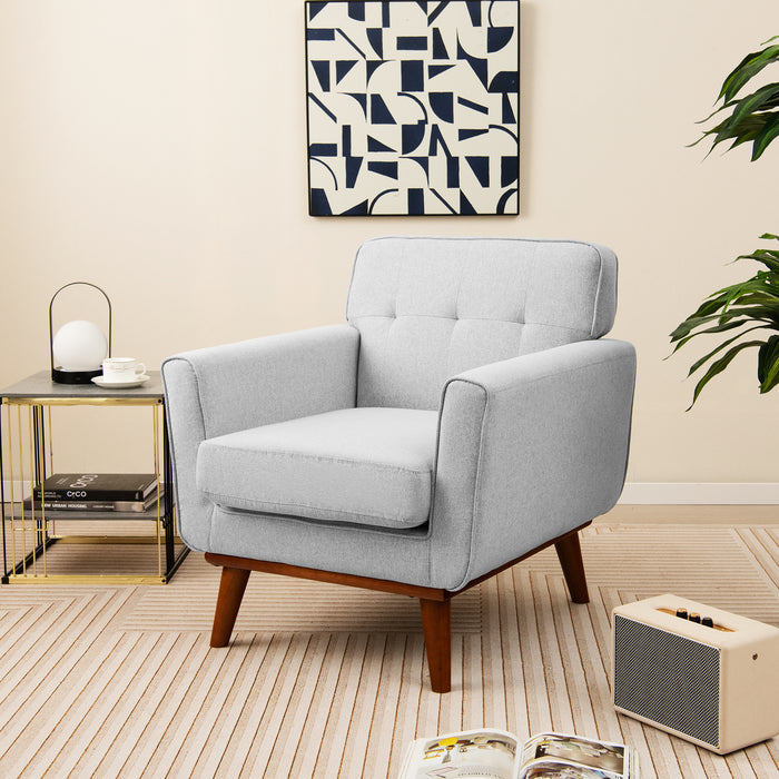 Modern Accent Armchair with Removable Padded Seat Cushion-Beige