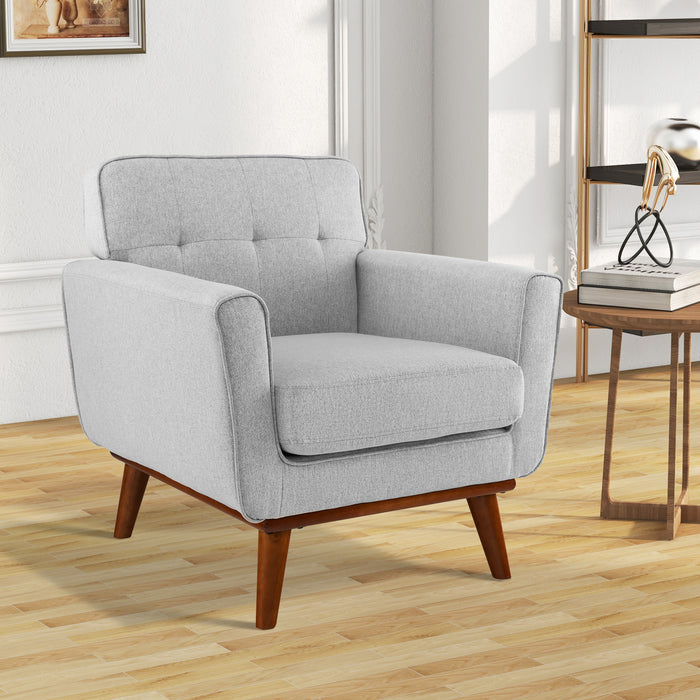 Modern Accent Armchair with Removable Padded Seat Cushion-Beige