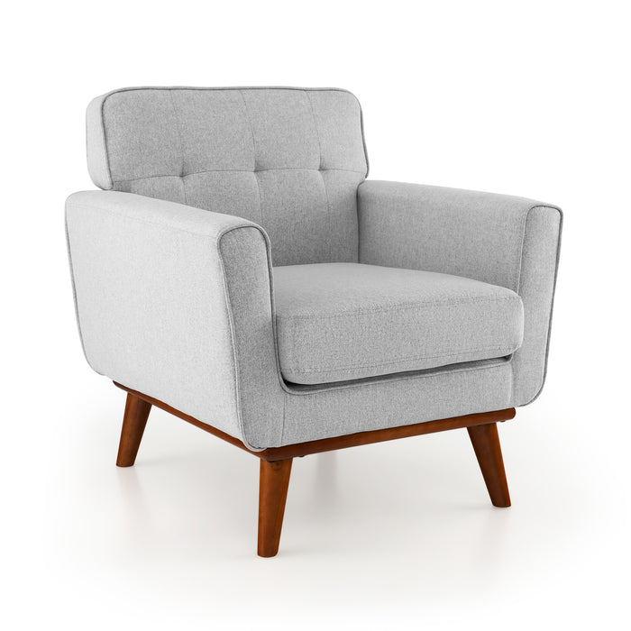 Modern Accent Armchair with Removable Padded Seat Cushion-Beige