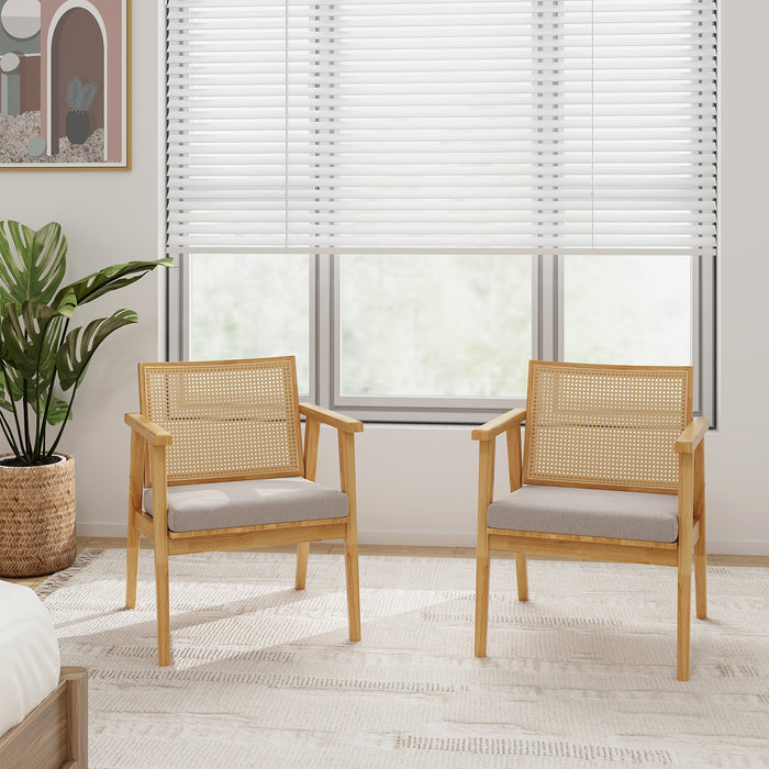 Modern Accent Chair - Solid Rubber Wood Frame in Natural Finish - Ideal for Contemporary Home Decor