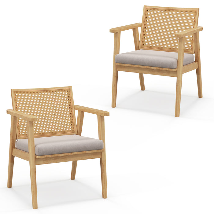 Modern Accent Chair - Solid Rubber Wood Frame in Natural Finish - Ideal for Contemporary Home Decor