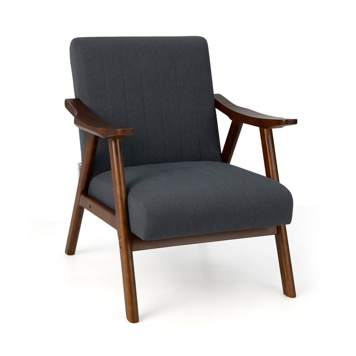 Accent Chair with Armrests - Modern Design, Rubber Wood Frame in Grey - Perfect Addition to Any Living Room Décor